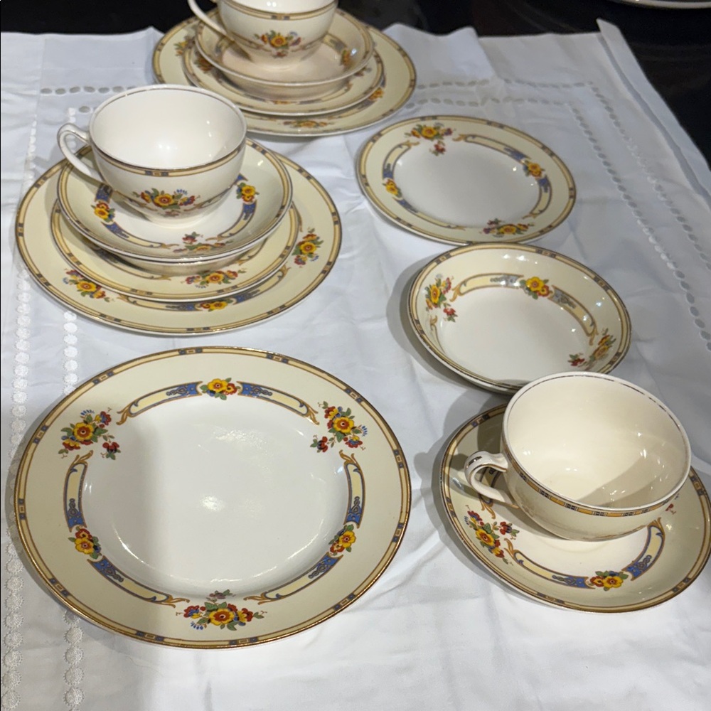 Antique J&G Meakin Dishes- 2 groups of 5 (total 10) No Dinner Plates